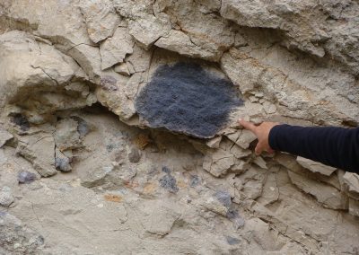 Juvenile clast in phreatomagmatic deposit Rastolia dam